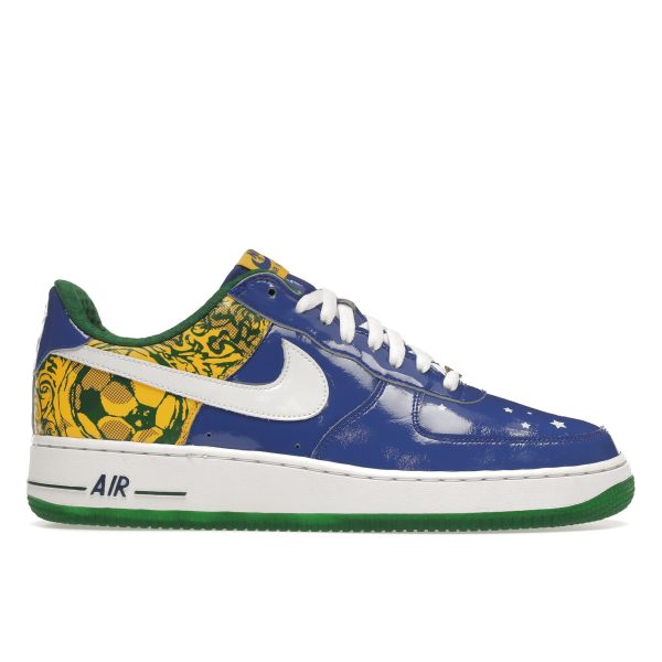 Nike Air Force 1 Premium Collection Royale Ronaldinho Blue Varsity-Royal White-Varsity-Maize-Pine-Green (313983-411)