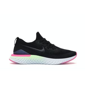 Nike Epic React Flyknit 2 Pixel Black Black-Sapphire-Lime-Blast-Hyper-Pink-Blue-Tint (BQ8927-003)