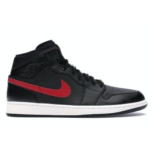 Air Jordan 1 Retro Mid Black Team Red Team-Red-Team-Red-White (554724-009)