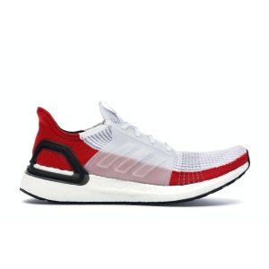 adidas UltraBoost 19 White Scarlet Foot-White Core-Black (EF1341)