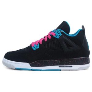 Air Jordan 4 Retro GS Black Vivid Pink Vivid-Pink Dynamic-Blue White (487724-019)