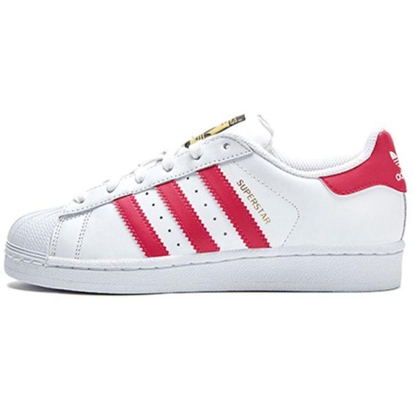 adidas Superstar J White Pink Buzz Running-White-Ftw Pink-Buzz Running-White (B23644)