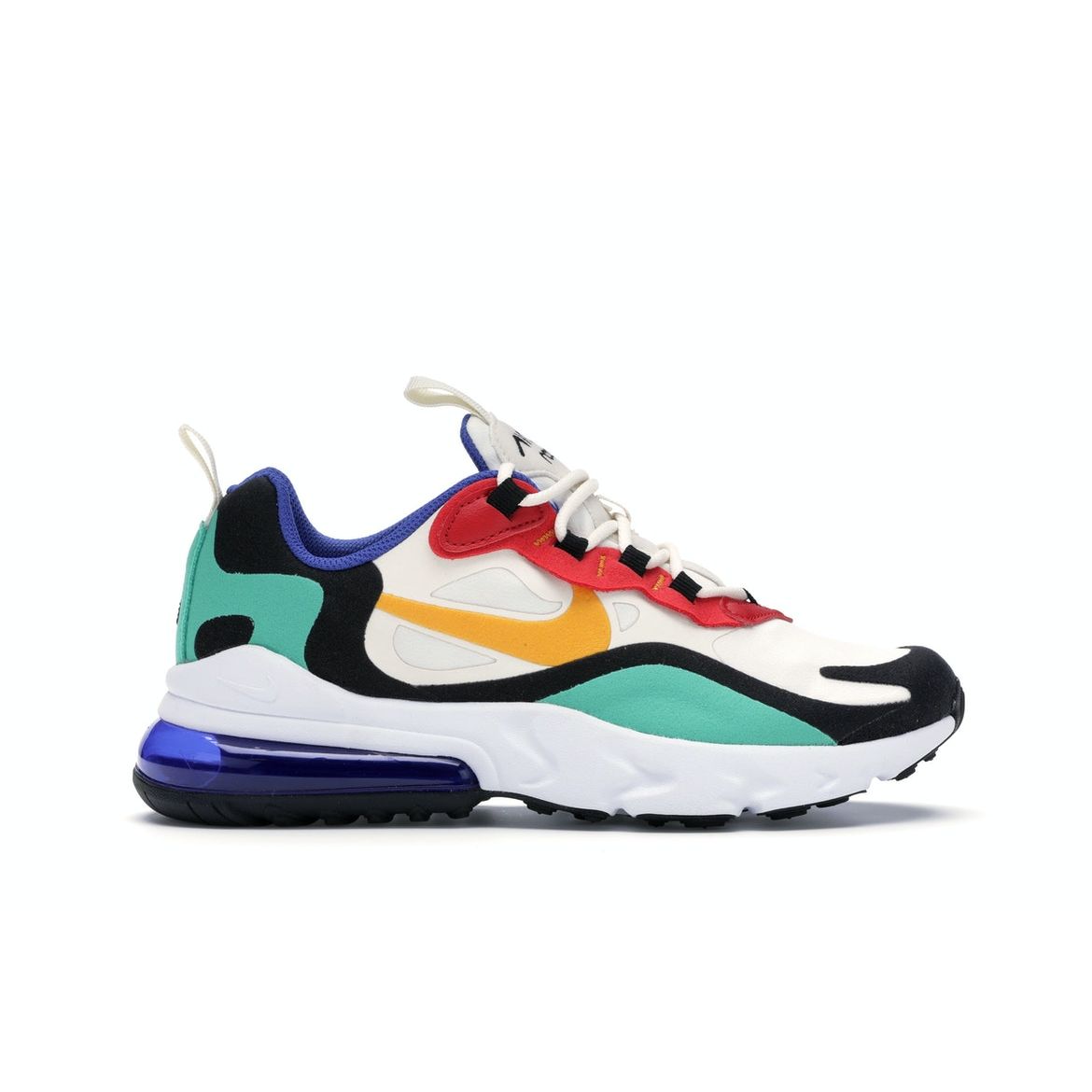 Nike Air Max 270 React GS Bauhaus Multi Color Phantom Kinetic Green University Red University Gold BQ0103 001 SNEAKER SEARCH