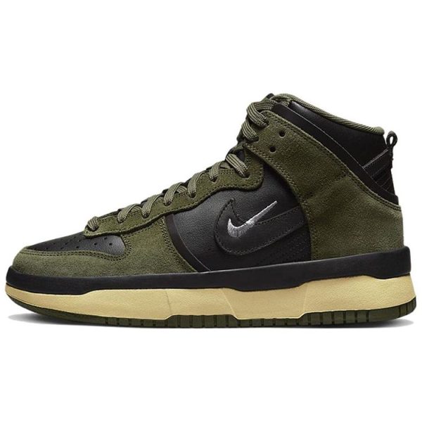 Nike Dunk High Up Medium Olive Green Black Velvet-Brown (DH3718-200)