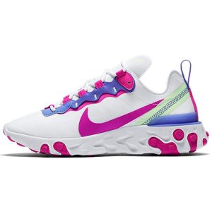 Nike React Element 55 White Fire Pink Sapphire Barely-Volt (BQ2728-104)