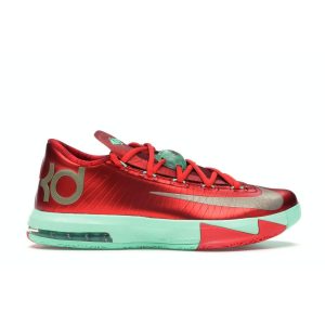 Nike KD 6 Christmas Red Light-Crimson Metallic-Gold-Green-Glow (599424-601)