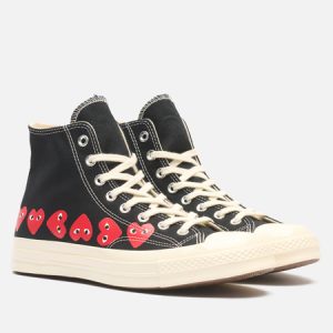 кеды Converse x Comme des Garcons Play Chuck 70 Multi Heart Hi (A08147C) черного цвета