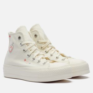 кеды Converse Chuck Taylor All Star Lift Platform Y2K Heart (A09114C) бежевого цвета