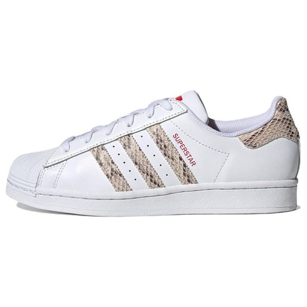 Adidas Superstar White Snakeskin   Cloud-White Wonder-White Better-Scarlet (HQ1918)