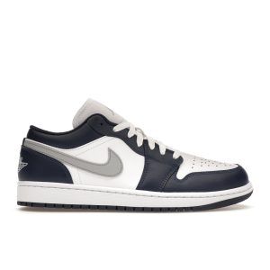 Air Jordan 1 Low Midnight Navy Blue White Wolf-Grey (553558-141)