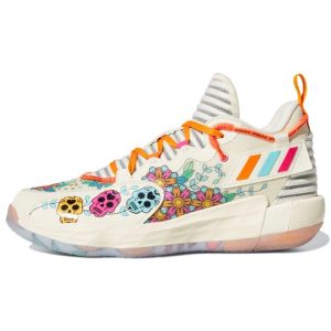 Adidas Dame 7 EXTPLY Day of The Dead   White Tennessee-Orange Core-Black (GW3832)