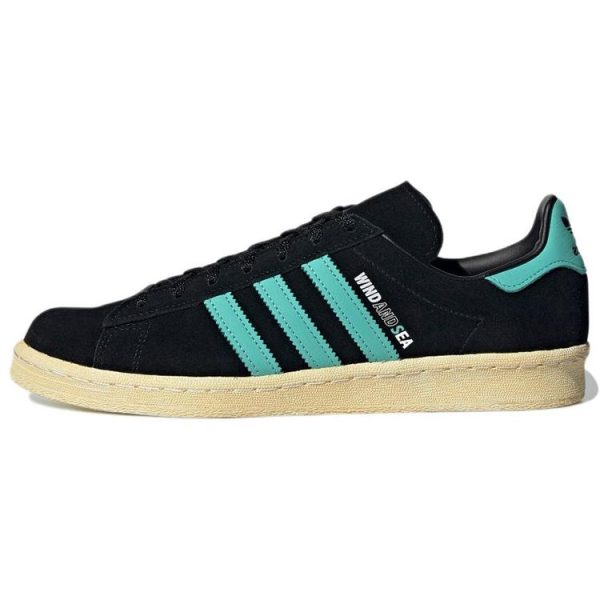 adidas Campus 80s Atmos Wind and Sea Core-Black Off-White White-Teal (GX3952)