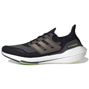 adidas UltraBoost 21 Black Silver Metallic Core-Black Solar-Yellow (FY0374)