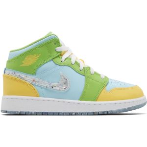 Air Jordan 1 Mid SE Recycled Grind GS (DX4368-400) зеленого цвета