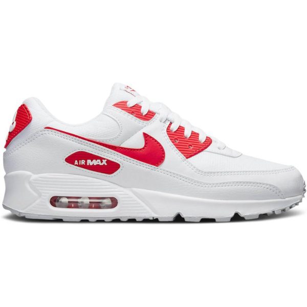 Nike Air Max 90 White University Red (DX8966-100) белого цвета