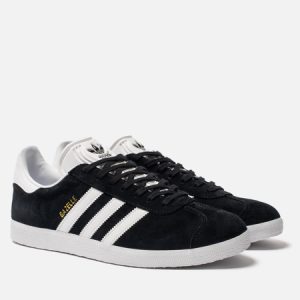 кроссовки adidas Gazelle (KROSSOVKI-ADIDAS-ORIGINALS-GAZELLE-BLACK-WHITE-GOLD-METALLIC-03) черного цвета