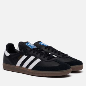 кроссовки adidas Samba OG (KROSSOVKI-ADIDAS-ORIGINALS-SAMBA-OG-BLACK-WHITE-GUM-01) черного цвета