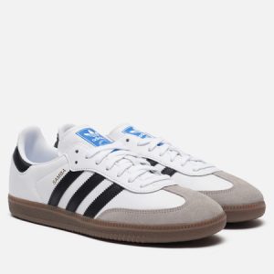 кроссовки adidas Samba OG (MUZHSKIE-KROSSOVKI-ADIDAS-ORIGINALS-SAMBA-OG-WHITE-BLACK-CLEAR-GRANITE-01) белого цвета