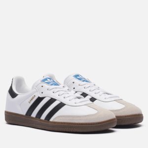 кроссовки adidas Samba OG (MUZHSKIE-KROSSOVKI-ADIDAS-ORIGINALS-SAMBA-OG-WHITE-BLACK-CLEAR-GRANITE-010_450X450.JPG) белого цвета