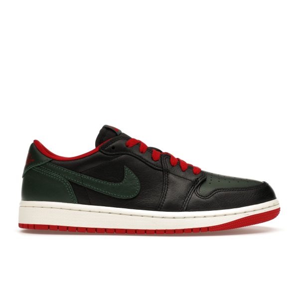 Air Jordan 1 Retro Low OG Black Gorge Green   Varsity-Red Sail (CZ0775-036)