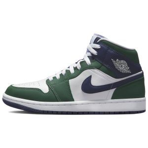 Air Jordan 1 Mid SE Noble Green   White Midnight-Navy (DZ5326-30041)