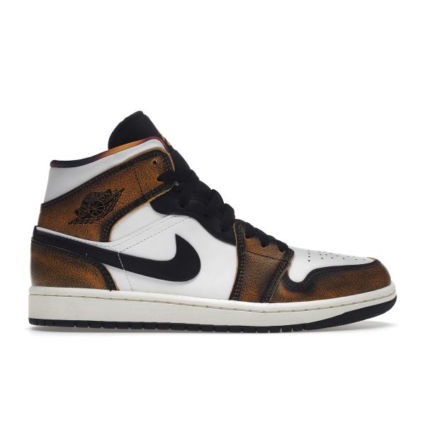 Air Jordan 1 Mid SE Wear-Away -   Taxi Black White Sail (DQ8417-07144)