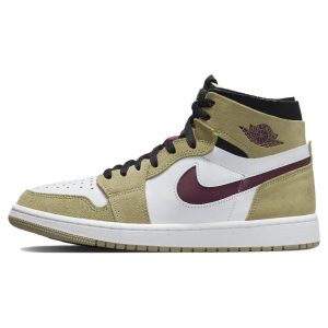 Air Jordan 1 Zoom Comfort Neutral Olive Cherrywood Green Cherrywood-Red Black (CT0978-20342)