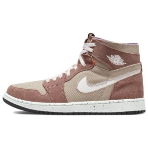 Air Jordan 1 High Zoom Comfort Fossil Stone Pink Fossil-Rose Psychic-Purple (CT0978-20143)