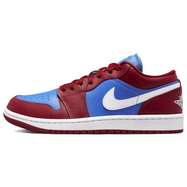 Air Jordan 1 Low Deep Red Blue   Pomegranate Medium-Blue White (DC0774-60440)
